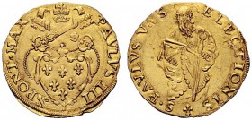 UNA PRESTIGIOSA COLLEZIONE DI MONETE DEI ROMANI PONTEFICI 
 Paolo III (Alessandro Farnese), 1534 – 1549 
 Scudo d'oro, AV 3,34 g. PAVLVS III – due b...