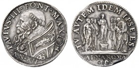 UNA PRESTIGIOSA COLLEZIONE DI MONETE DEI ROMANI PONTEFICI 
 Paolo III (Alessandro Farnese), 1534 – 1549 
 Testone anno XII, AR 9,88 g. PAVLVS III PO...