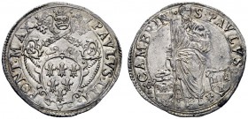 UNA PRESTIGIOSA COLLEZIONE DI MONETE DEI ROMANI PONTEFICI 
 Paolo III (Alessandro Farnese), 1534 – 1549 
 Camerino. Giulio, AR 3,32 g. PAVLVS III – ...