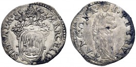 UNA PRESTIGIOSA COLLEZIONE DI MONETE DEI ROMANI PONTEFICI 
 Marcello II (Marcello Cervini), 9 aprile – 1 maggio 1555 
 Ancona. Giulio, AR 3,16 g. MA...