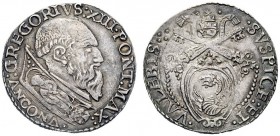 UNA PRESTIGIOSA COLLEZIONE DI MONETE DEI ROMANI PONTEFICI 
 Gregorio XIII (Ugo Boncompagni) 1572 – 1585 
 Ancona. Testone, AR 9,54 g. GREGORIVS XIII...