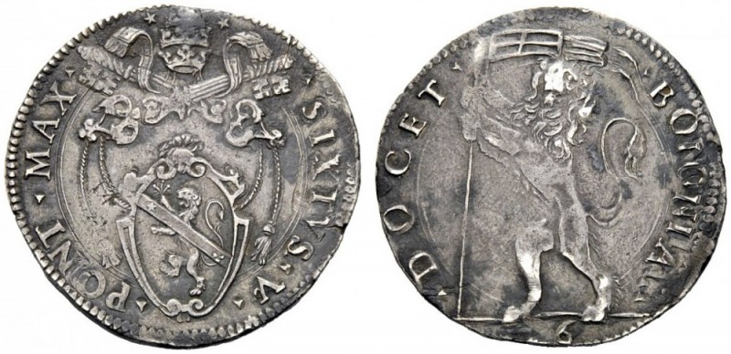 UNA PRESTIGIOSA COLLEZIONE DI MONETE DEI ROMANI PONTEFICI 
 Sisto V (Felice Per...
