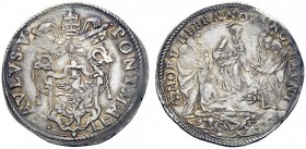 UNA PRESTIGIOSA COLLEZIONE DI MONETE DEI ROMANI PONTEFICI 
 Paolo V (Camillo Borghese), 1605 – 1621 
 Testone anno II, AR 9,40 g. PAVLVS V – PONT M ...