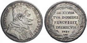 UNA PRESTIGIOSA COLLEZIONE DI MONETE DEI ROMANI PONTEFICI 
 Innocenzo XI (Benedetto Odescalchi), 1676 – 1689 
 Piastra anno VIII/1684, AR 31,78 g. I...