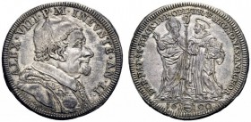 UNA PRESTIGIOSA COLLEZIONE DI MONETE DEI ROMANI PONTEFICI 
 Alessandro VIII (Pietro Ottoboni), 1689 - 1691 
 Testone anno II/1690, AR 9,16 g. ALEX V...