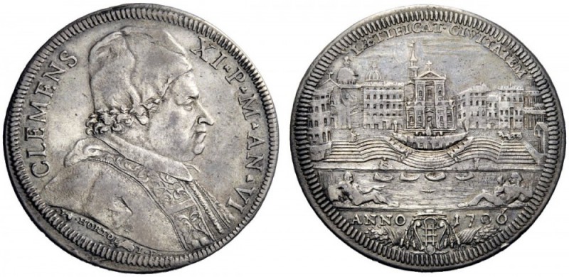 UNA PRESTIGIOSA COLLEZIONE DI MONETE DEI ROMANI PONTEFICI 
 Clemente XI (Gianfr...