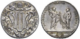 UNA PRESTIGIOSA COLLEZIONE DI MONETE DEI ROMANI PONTEFICI 
 Benedetto XIV (Prospero Lambertini), 1740 – 1758 
 Testone anno VI/1746, AR 8,37 g. BENE...