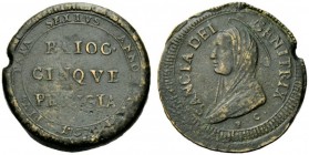 UNA PRESTIGIOSA COLLEZIONE DI MONETE DEI ROMANI PONTEFICI 
 Pio VI (Giovanni Angelo Braschi), 1775 – 1799 
 Perugia. Madonnina da 5 baiocchi 1797 (s...