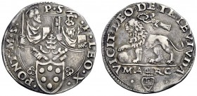 SECONDA PARTE - MONETE DI ZECCHE ITALIANE 
 Ancona 
 Leone X (Giovanni de'Medici), 1513-1521. Giulio, AR 3,75 g. Muntoni 74. Berman 672. Dubbini-Man...