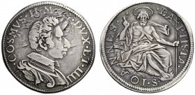 SECONDA PARTE - MONETE DI ZECCHE ITALIANE 
 Firenze 
 Cosimo II de’Medici, 1609-1621. Testone 1620, AR 9,04 g. MIR 267.
 Molto raro. q.BB / BB
