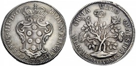 SECONDA PARTE - MONETE DI ZECCHE ITALIANE 
 Livorno 
 Cosimo III de’Medici, 1670-1723. Pezza della rosa 1707, AR 25,68 g. MIR 66/10.
 BB