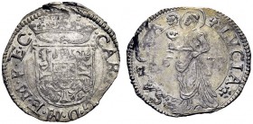 SECONDA PARTE - MONETE DI ZECCHE ITALIANE 
 Mantova 
 Carlo I Gonzaga-Nevers, 1627-1637. Lira 1633, AR 4,64 g. MIR 650.
 Fondi lucenti. Spl