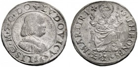 SECONDA PARTE - MONETE DI ZECCHE ITALIANE 
 Messerano 
 Ludovico II Fieschi, 1528-1532. Prova in piombo del testone, Pb 13,13 g. MIR 691 (per il tes...