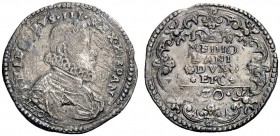SECONDA PARTE - MONETE DI ZECCHE ITALIANE 
 Milano 
 Filippo III di Spagna, 1598-1621. Denaro da 20 soldi 1608, AR 5,16 g. Crippa 15/B. MIR 349/2.
...