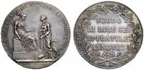 SECONDA PARTE - MONETE DI ZECCHE ITALIANE 
 Milano 
 Repubblica Cisalpina, 1800-1802. Scudo da 6 lire anno VIII (1800). Pagani 8. Crippa 1. MIR 477....