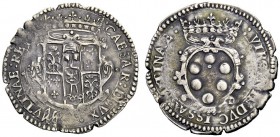 SECONDA PARTE - MONETE DI ZECCHE ITALIANE 
 Modena 
 Cesare d'Este con la moglie Virginia de'Medici, 1598-1615. Da 6 bolognini, AR 2,85 g. MIR 711/1...