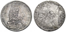 SECONDA PARTE - MONETE DI ZECCHE ITALIANE 
 Modena 
 Rinaldo d'Este 1706-1737. Lira 1710, Mist. 6,71 g. MIR 834/3.
 Rara. BB