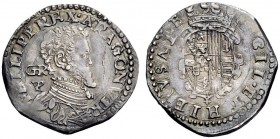 SECONDA PARTE - MONETE DI ZECCHE ITALIANE 
 Napoli 
 Filippo II di Spagna, 1554-1598. II periodo: re di Spagna 1556-1598. Tarì, AR 5,92 g. Pannuti-R...