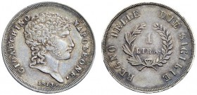 SECONDA PARTE - MONETE DI ZECCHE ITALIANE 
 Napoli 
 Gioacchino Murat, 1808-1815. Lire 1813. Pagani 62d.
 Rara. Buon BB