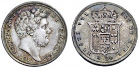 SECONDA PARTE - MONETE DI ZECCHE ITALIANE 
 Napoli 
 Ferdinando II di Borbone, 1830-1859. Da 20 grana 1842. Pagani 265.
 Spl