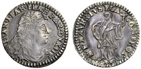 SECONDA PARTE - MONETE DI ZECCHE ITALIANE 
 Piacenza 
 Francesco Farnese, 1694-1727 . Da 20 soldi o lira, Mist. 2,43 g. MIR 1181.
 Rara. Buon BB