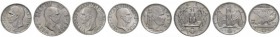 SECONDA PARTE - MONETE DI ZECCHE ITALIANE 
 Savoia 
 Lotto di quattro monete. Da 2 lire, lira, da 50 centesimi e da 20 centesimi 1936/XIV. Pagani 75...