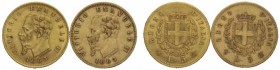 LOTTI MULTIPLI 
 Savoia 
 Lotto di due monete. Da 5 lire 1863, AV. Torino (2).
 Da BB a q. Spl