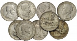 LOTTI MULTIPLI 
 Savoia 
 Lotto di nove monete. Da 2 lire 1906, 1908, 1911 ”Cinquantenario” (2), 1914 (2), 1915, 1916, 1917.
 Da BB a Fdc