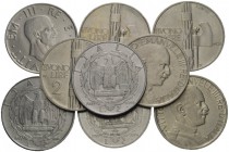 LOTTI MULTIPLI 
 Savoia 
 Lotto di nove monete. Buono da 2 lire 1923, 1924, 1925, 1926, 1927. Da 2 lire ”Impero” 1939/XVII, 1939/XVIII, 1940/XVIII, ...