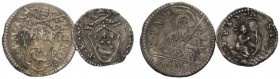 LOTTI MULTIPLI 
 Stato Pontificio 
 Lotto di due monete. Innocenzo X, 1644-1655. Roma. Grosso a. X, Muntoni 56c var. I. Mezzo grosso a. I, Muntoni 6...