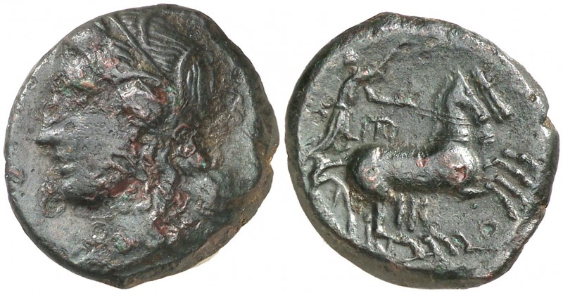 (287-278 a.C.). Sicilia. Siracusa. AE 20. (S. 1209 var) (CNG. II, 1466). 6,54 g....