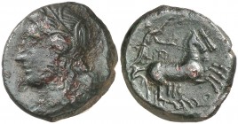 (287-278 a.C.). Sicilia. Siracusa. AE 20. (S. 1209 var) (CNG. II, 1466). 6,54 g. Acuñada bajo Hiketas. MBC.