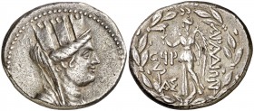 (64-63 a.C.). Fenicia. Arados. Tetradracma. (S. 5992 var) (CNG. X, 72). 15,47 g. Numeración escrita a tinta en canto. EBC-.