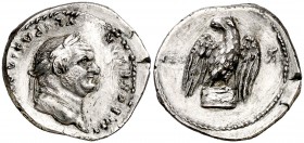 (76 d.C.). Vespasiano. Denario. (Spink 2287) (S. 121) (RIC. 847). 3,49 g. Campos repasados. (MBC+).