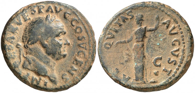 (74 d.C.). Vespasiano. As. (Spink 2356 var) (Co. 2) (RIC. 720). 12,44 g. MBC/MBC...