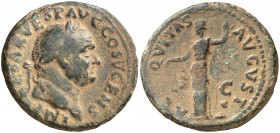 (74 d.C.). Vespasiano. As. (Spink 2356 var) (Co. 2) (RIC. 720). 12,44 g. MBC/MBC-.