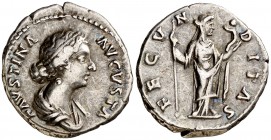 (161-175 d.C.). Faustina hija. Denario. (Spink 5252) (S. 99a) (RIC. 677). 3,46 g. MBC.