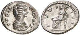 (196-202 d.C.). Julia Domna. Denario. (Spink 6602) (S. 168a) (RIC. 644). 2,72 g. EBC/EBC-.