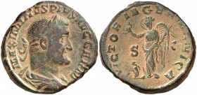 (236-238 d.C.). Maximino I. Sestercio. (Spink 8341) (Co. 109) (RIC. 90). 19,07 g. Pátina verde. MBC+.