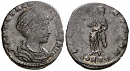 (337-340 d.C.). Teodora. Constantinopla. AE 16. (Spink 17506) (Co. 4) (RIC. 50). 1,47 g. MBC-.