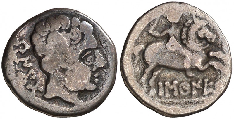 Bascunes (Pamplona). Denario. (FAB. 215) (ACIP. 1630). 3,08 g. BC+.