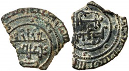 Taifa de Badajoz. Umar al-Mutawakil. Fragmento de dirhem. (V. 1007). 1,61 g. Rara. (MBC).