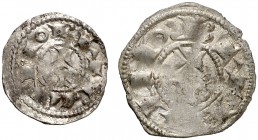 Alfons I (1162-1196). Barcelona. (Cru.C.G. 2100c y 2101). Lote de un diner y un òbol. MBC-/MBC+.