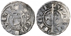 Jaume I (1213-1276). València. Òbol. (Cru.V.S. 317) (Cru.C.G. 2133). 0,43 g. Tercera emisión. Escasa. MBC-.