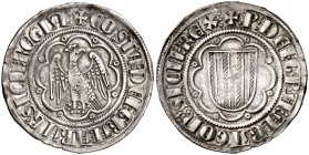 Pere II (1276-1285). Sicília. Pirral. (Cru.V.S. 325.2) (Cru.C.G. 2142c). 3,28 g. MBC.
