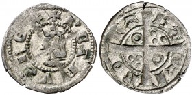 Pere III (1336-1387). Barcelona. Diner. (Cru.V.S. 416.3) (Cru.C.G. 2230b). 1,07 g. Letras A y U latinas. Atractiva. MBC/MBC+.