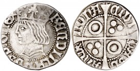 Ferran II (1479-1516). Barcelona. Croat. (Cru.V.S. 1139.1) (Cru.C.G. 3068). 2,52 g. Algo recortada. MBC-.