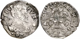 1561. Felipe II. Messina. TP. 3 tari. (Vti. 147) (MIR. 319/6). 5,79 g. MBC-.