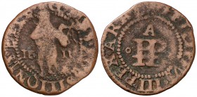 1611. Felipe III. Perpinyà. 1 ternet. (Cal. 739) (Cru.C.G. 3809). 1,15 g. MBC-.