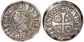1612. Felipe III. Barcelona. 1/2 croat. (Cal. 535) (Cru.C.G. 4342b). 1,43 g. MBC+.